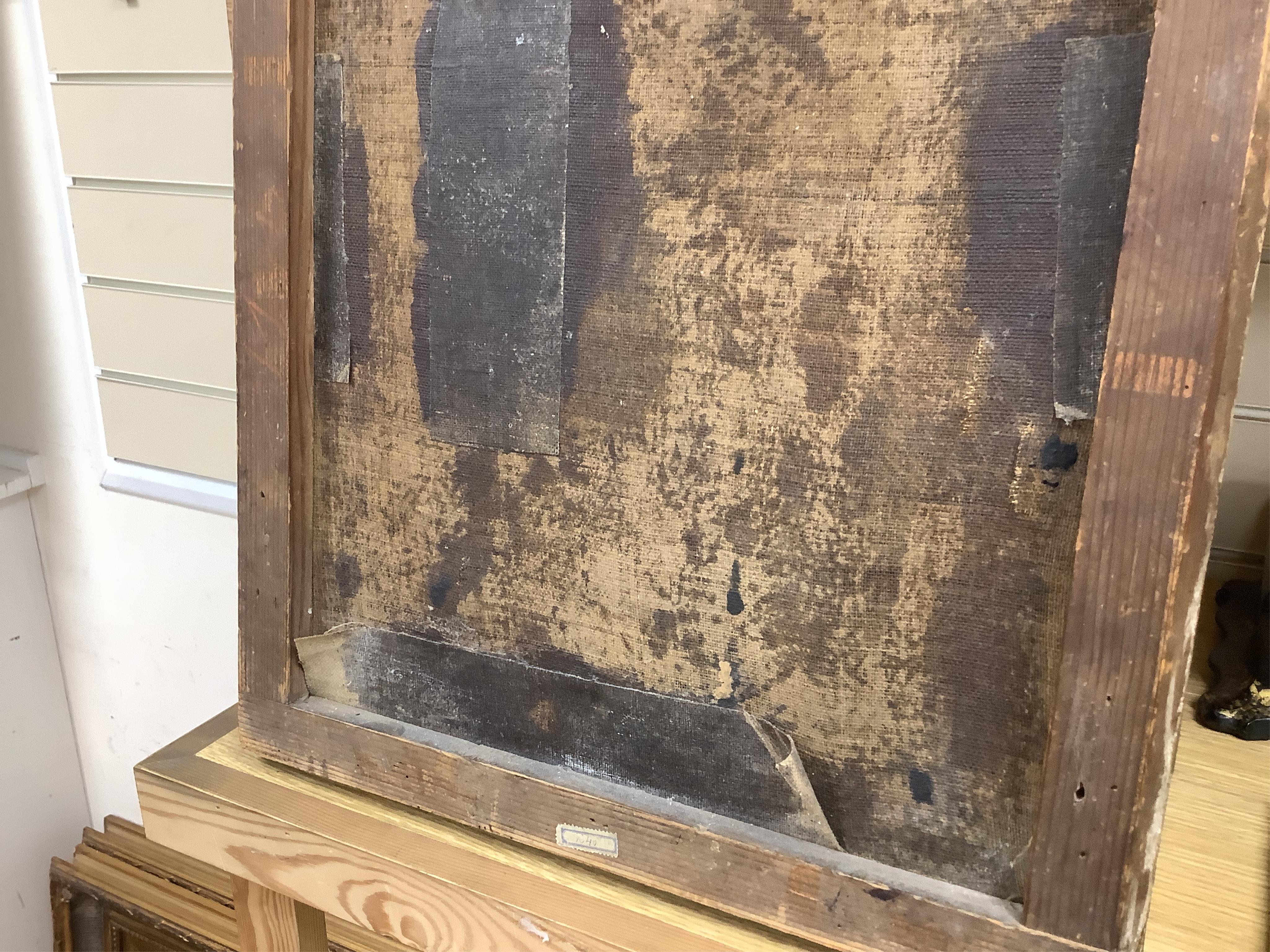 18th century, English School, Portrait of a gentleman wearing armour, feigned oval oil on canvas, 41 x 32cm, gilt framed